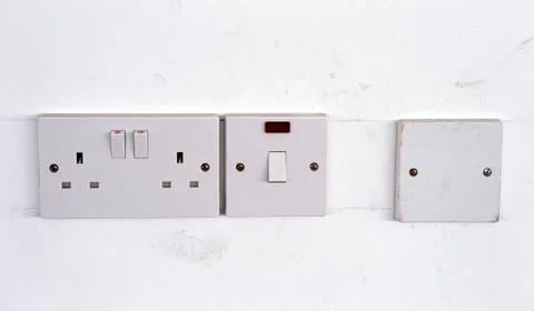 Power Sockets and Light Switch Stock Photos
