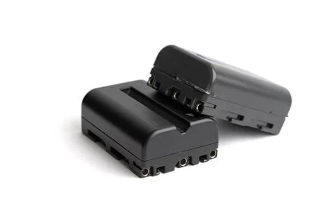 Power source the battery on a white background. Stock Photos