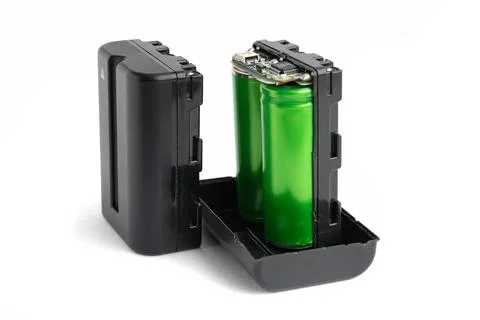 Power source the battery on a white background. Stock Photos