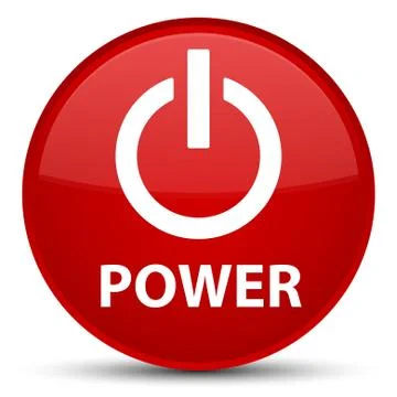 Power special red round button Stock Illustration