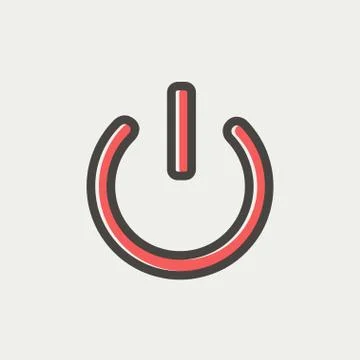 Power start button thin line icon Stock Illustration