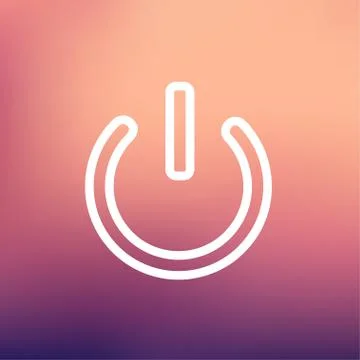 Power start button thin line icon Stock Illustration