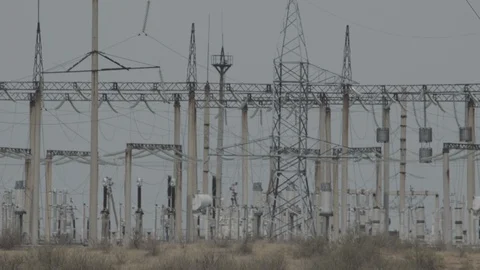 Power station in Astrakhan Stock Footage 111367705