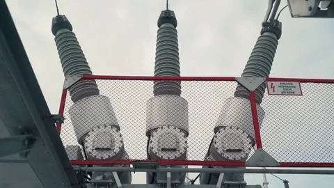Power station on a background of a sky close-up Stock Footage