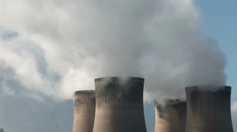 Power station chimneys Video stock 12548600