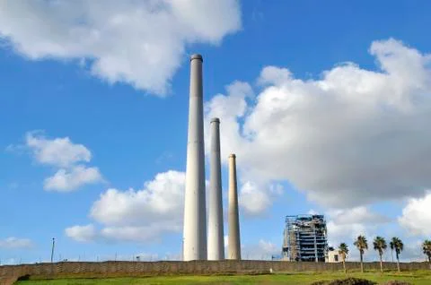 Power station with clouds Stock Photos