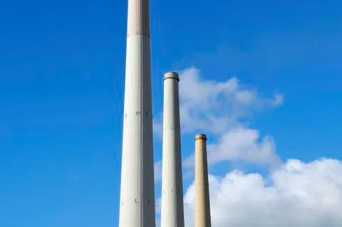 Power station with clouds Stock Photos