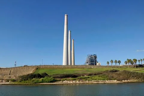 Power station with clouds Stock Photos