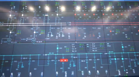 Power station control center Stock Footage 4080726