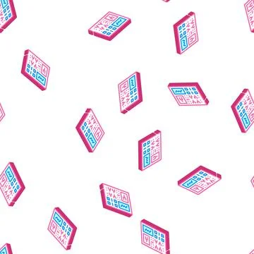 Power station control isometric icon seamless pattern Stock Illustration
