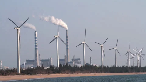 Power station at daytime Видео 38798302