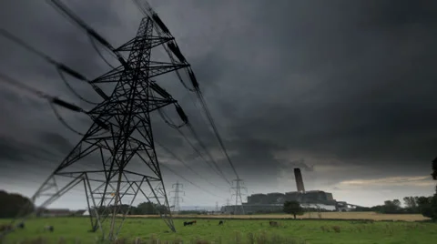 Power station in Edinburgh time lapse on tilt shift lens. Vídeos de archivo 32936623