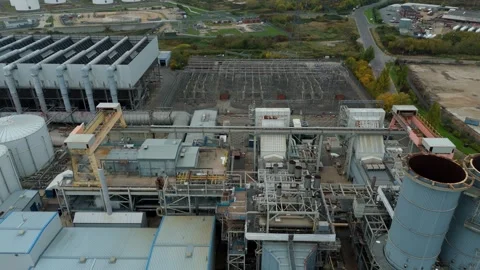 Power station, huge coal gas fired energy generation near London UK Vídeo Stock 323316094