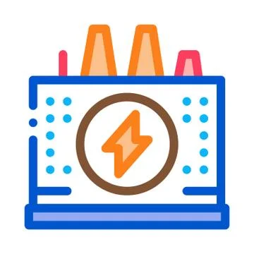 Power station icon vector outline illustration Stock Illustration