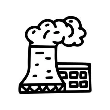 Power station line vector doodle simple icon Ilustración de archivo
