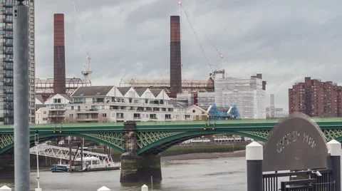 Power Station River Thames View Stock Footage 60447582