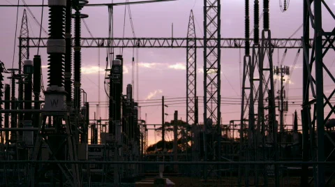 Power Station Silhouette Video stock 375696