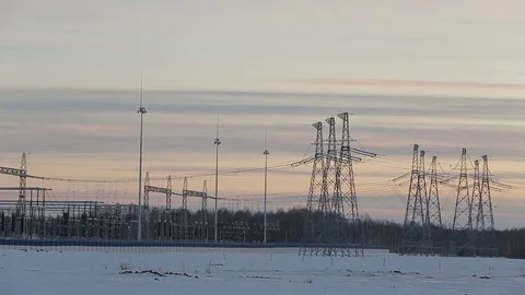 Power station on the sky background 库存影片 69749530