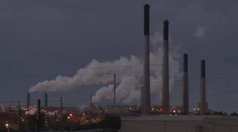 Power station smoke stack Video stock 52148495