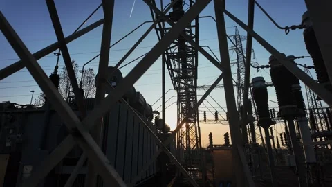 Power station sunset 1 Stock Footage 310730810