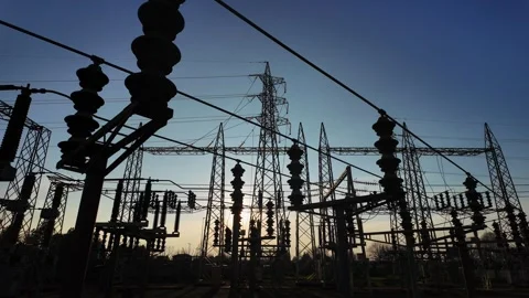 Power station sunset 2 Video stock 310730807