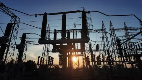 Power station sunset 4 Stock Footage 310730811