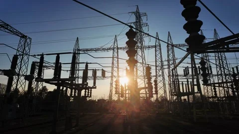 Power station sunset 5 Stock Footage 310730820
