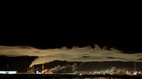 Power Station Timelapse at Night Stock Footage 93782406