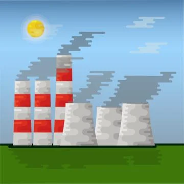 Power station vector illustration. Stock Illustration