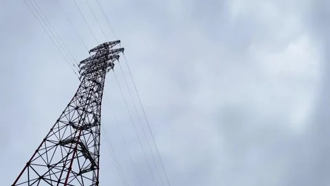 Power station view against the cloudy sky Stock Footage 305070392