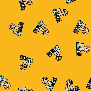 Power station wood pellets vector seamless pattern Stock Illustration
