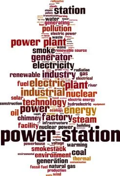 Power station word cloud Stock-Illustration