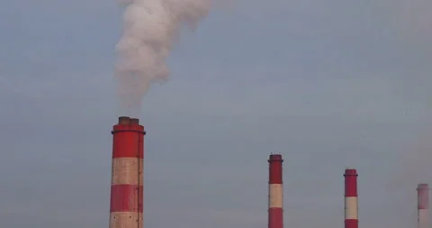 Power stations manufacturing electrical industrial plant. Electric power buildin 库存影片 254996091