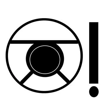 Power steering warning light indicator light turns on until fixed automotive Stock Illustration