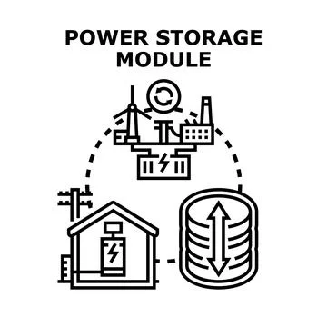 Power storage module concept for energy system Ilustración de archivo