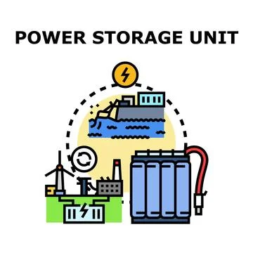 Power storage unit concept with alternative energy Stock Illustration
