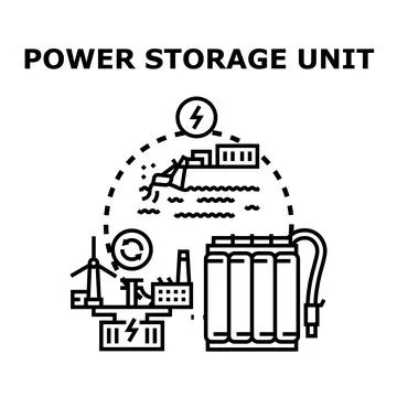 Power storage unit concept with alternative energy Stock Illustration