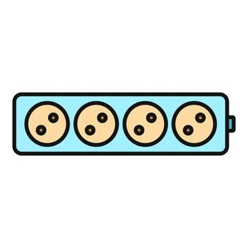 Power strip icon representing electricity supply and connection Stock Illustration