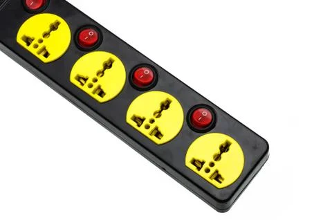 The power strip isolate on white Stock Photos