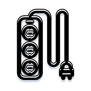 Power strip providing electrical connection for multiple devices Stock Illustration