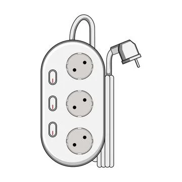Power strip providing multiple outlets for electricity Stock Illustration