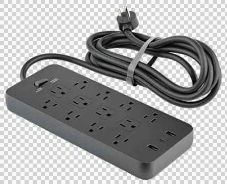 Power strip. Surge protector with 12 Outlets Stock Photos