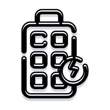 Power strip surge protector with lightning icon Stock Illustration