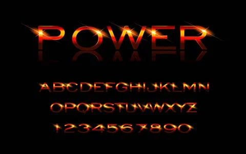Power style font, Stock Illustration