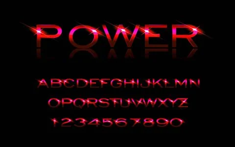 Power style font, Stock Illustration