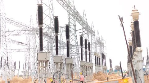 Power sub station Foto stock