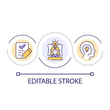 Power of subconscious mind loop concept icon Stock Illustration