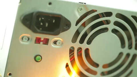 Power supply catching fire burning burn Stock Footage 59152226