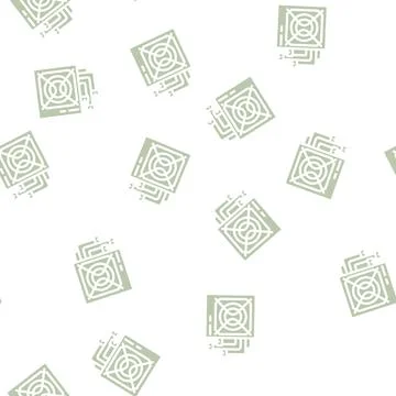 Power supply computer glyph vector seamless pattern 库存插图