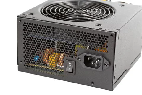 The power supply for the computer isolated on white background Stock Photos